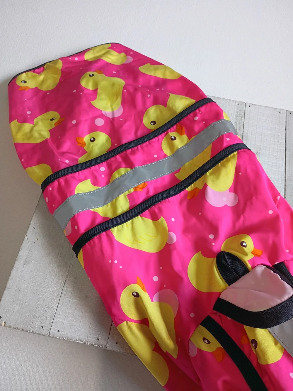 HDE Pink Rubber Duck Dog Raincoat Pet Jacket Size Medium